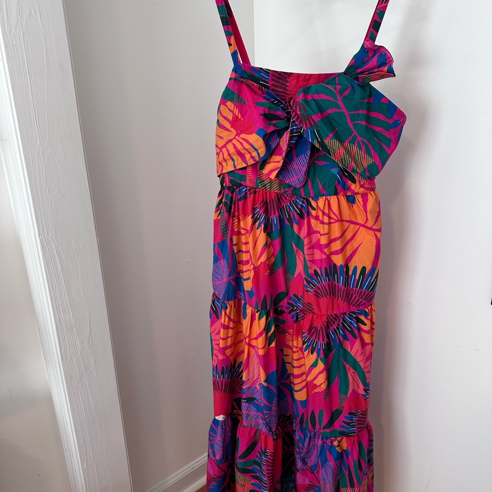 FARM Rio Vibrant Floral Cotton Midi Dress
